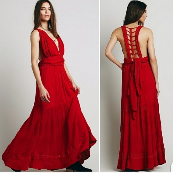 Free People X Jen's Pirate Booty Trailing Jade Maxi Dress - Picture 12 of 12